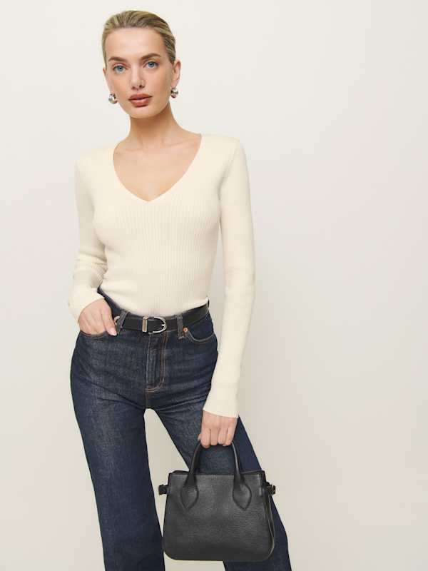 Valencia Regenerative Merino V-neck - Cream